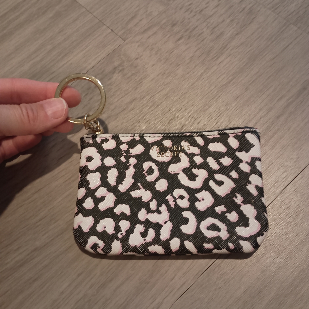 Victoria's Secret Black and Pink Leopard Wristlet